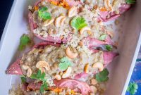 Sweet Potato Bowls with Curried Lentil Quinoa
