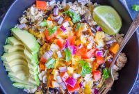 Make-Ahead Enchilada Meal Prep Bowls with Butternut Squash and Cauliflower Rice