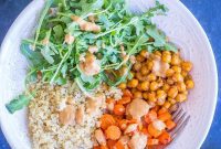 Zesty Cashew Roast Carrot Chickpea Power Bowl