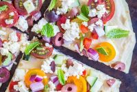 No-Bake Mediterranean Hummus Flatbreads