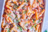 5-Ingredient Spinach Chickpea Ziti Bake