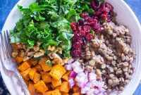 Vibrant Sweet Potato and Lentil Kale Salad