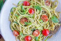 20 Minute Creamy Avocado Pesto Zucchini Noodles