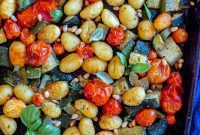 Golden Gnocchi with Roasted Zucchini and Burst Tomatoes