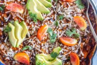 Creamy Pumpkin Black Bean Skillet Enchiladas