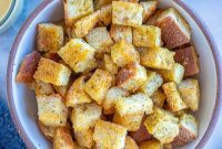 Golden Garlic Herb Croutons