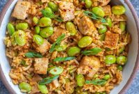 Fiery Tofu and Edamame Stir-Fry