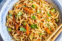 Wok-Kissed Noodles with Golden Tofu Crumbles