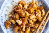 Sweet & Sticky Ginger Cashew Tofu