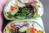 Zesty Roasted Veggie Hummus Wraps with Crumbled Feta