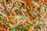 Homemade Lo Mein with Cabbage and Carrots