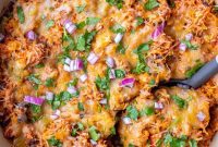 Spicy Soyrizo Stuffed Pepper Bake
