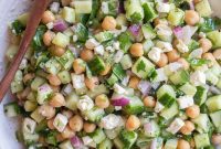 Fresh Herby Cucumber, Feta, and Chickpea Salad