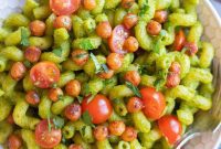 Vibrant Lemon Jalapeno Pasta with Crispy Chickpea Crunch