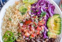 Fiesta Black Bean Quinoa Bowls with Chipotle Tahini Drizzle