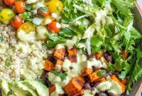 Vibrant Sweet Potato Quinoa Bowls with Green Chile Tahini