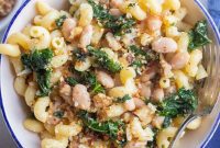 Rustic Kale and White Bean Pasta with Parmesan