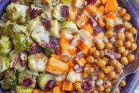 Crispy Roasted Brussels Sprout Bowls with Creamy Honey Mustard Dressing
