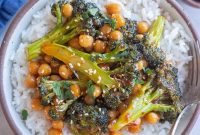 Bold Chili Garlic Broccoli with Crispy Chickpeas