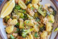 Golden Parmesan Gnocchi with Roasted Broccoli and Cannellini Beans