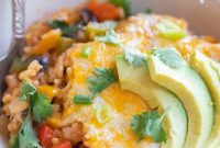 Spiced Veggie Fajita Rice Bake