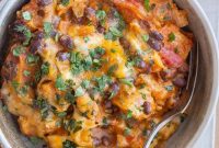 Hearty Tofu Black Bean Skillet Enchiladas