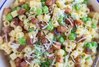 Vegetarian Pasta with Peas and Smokey Veggie Pancetta