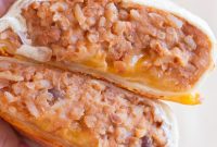 Golden Cheesy Bean & Rice Burritos
