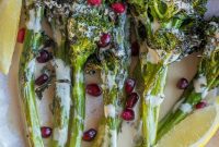 Zesty Lemon Tahini Roasted Broccolini
