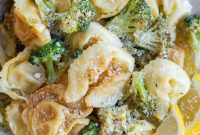 Zesty Roasted Lemon Parmesan Tortellini with Broccoli
