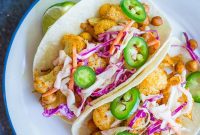Smoky BBQ Cauliflower and Chickpea Tacos with Zesty Lime Slaw