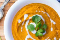 Comforting Curried Sweet Potato, Carrot, and Red Lentil Soup