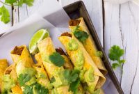 Crispy Baked Taquitos with Black Beans and Sweet Potato
