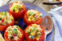 Wholesome Quinoa and Chickpea Stuffed Tomatoes