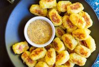Golden Spaghetti Squash Tots with Tangy Maple Mustard