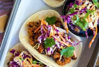 Smoky Vegan Black Bean Quinoa Tacos with Fresh Cilantro Slaw