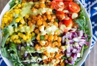Zesty Chickpea Taco Salad with Creamy Avocado Ranch