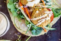 Mediterranean Lemon Falafel Pitas with Roasted Broccoli