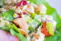 Speedy Curried Chickpea Tofu Lettuce Wraps