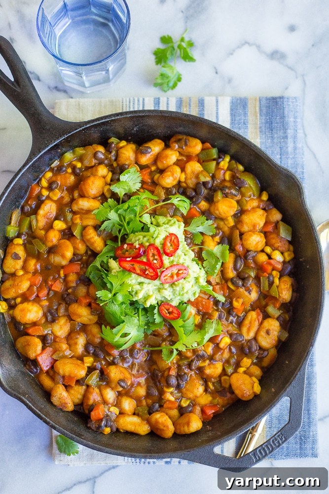 22 Speedy Vegan Suppers: Wholesome & Ready in 30 Minutes 19 Quick 30-minute gnocchi enchilada skillet, blending Italian gnocchi with Mexican enchilada flavors in one pan.