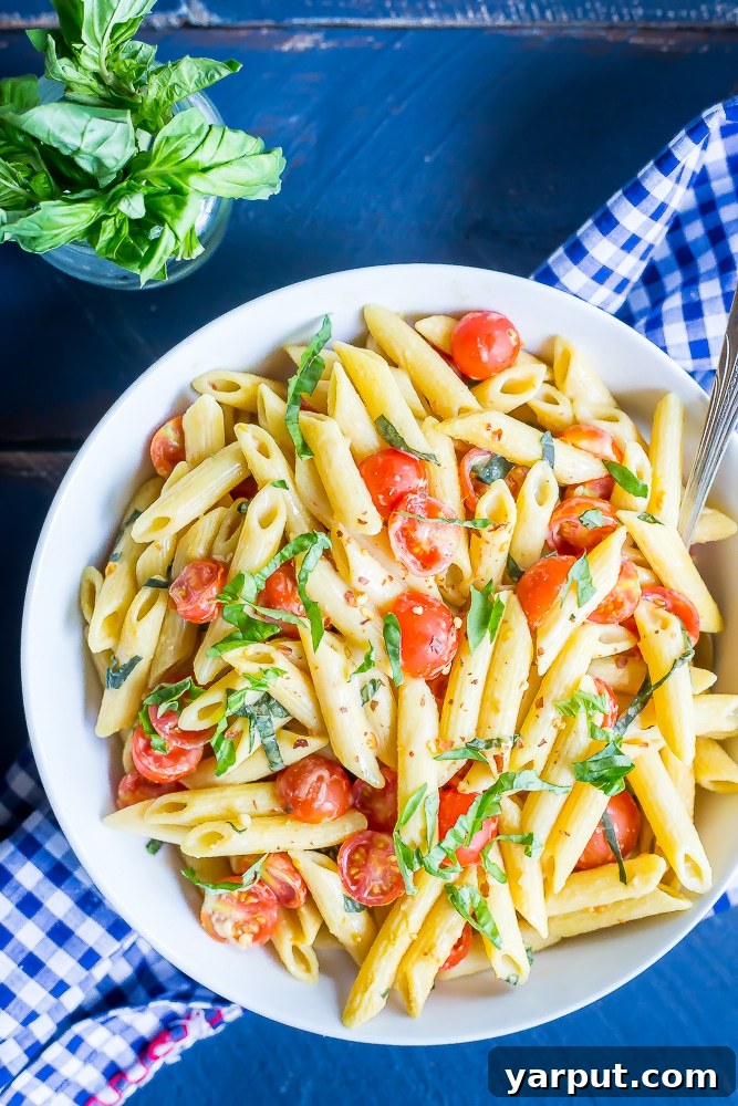 22 Speedy Vegan Suppers: Wholesome & Ready in 30 Minutes 4 One-pot creamy vegan Caprese pasta with fresh tomatoes, basil, and dairy-free mozzarella, a quick Italian-inspired dish.
