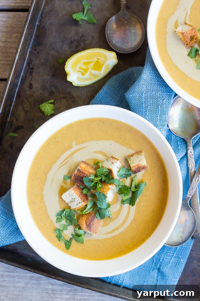 22 Speedy Vegan Suppers: Wholesome & Ready in 30 Minutes 8 Hearty and easy falafel soup topped with crunchy tamari croutons and a drizzle of tahini, perfect for a warming vegan meal.