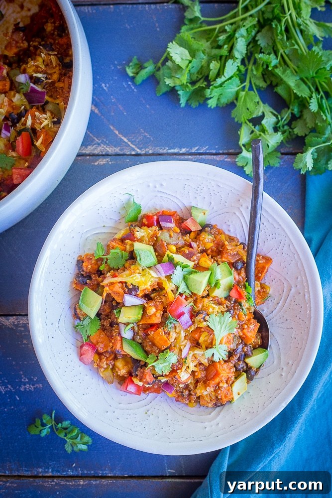 Enchilada Bake with Sweet Potato, Quinoa, and Vegetables 6 Sweet Potato Quinoa & Veggie Enchilada Bake-8457