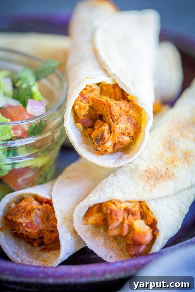 Close-up of Jackfruit and Pinto Bean filling being prepared