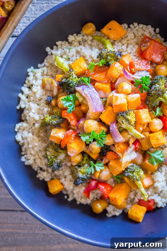 35 Wholesome Plant Based Gluten Free Dinner Recipes 51 Wholesome Sheet Pan Roasted Vegetable and Chickpea Bowls.