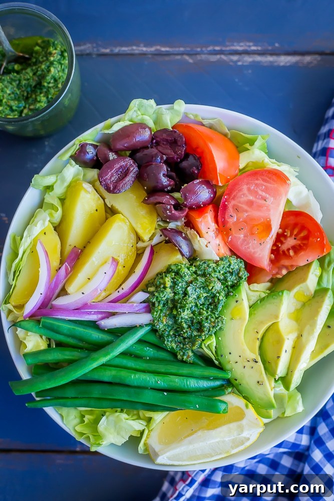 35 Wholesome Plant Based Gluten Free Dinner Recipes 62 Fresh Vegan Nicoise Salad with creamy Avocado.