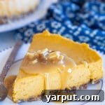 A smaller version of the vegan pumpkin cheesecake, ideal for the recipe card thumbnail.
