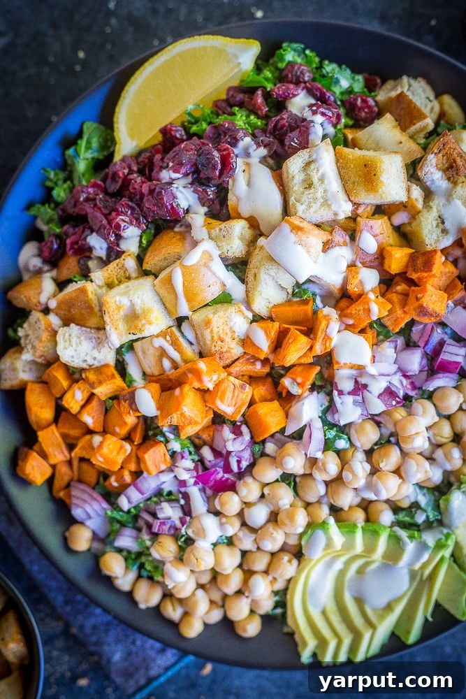 Ultimate Kale Caesar Bowl 4 Loaded Kale Caesar salad - This healthy kale salad is loaded with tons of healthy ingredients making it so filling! It's perfect for lunch, dinner and meal prep! Naturally vegan!