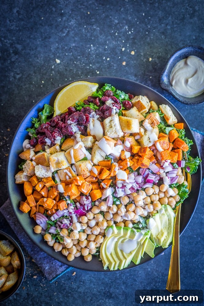 Ultimate Kale Caesar Bowl 5 Loaded Kale Caesar salad - This healthy kale salad is loaded with tons of healthy ingredients making it so filling! It's perfect for lunch, dinner and meal prep! Naturally vegan!