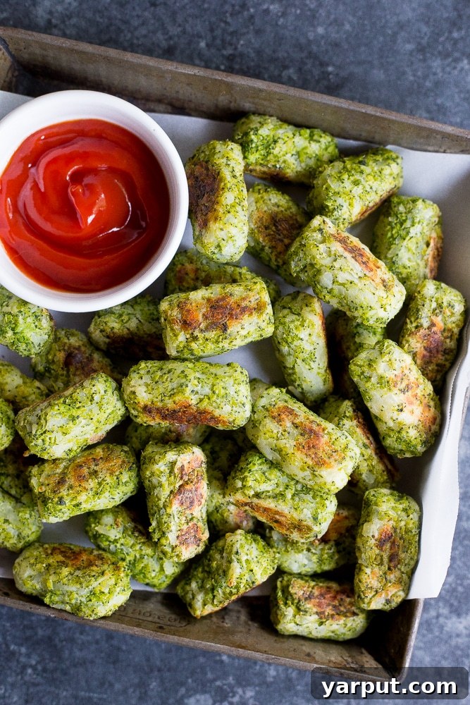 Top 10 Reader Favorite Recipes of 2017 8 Golden brown 4-ingredient broccoli tater tots, a healthy and fun snack.